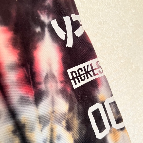 Young & Reckless (Y&R) Tie-Dye Graphic Joggers Sweatpants | Black/Red/Teal | Men - Picture 7 of 10